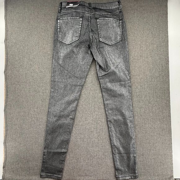 NEW! a.n.a A New Approach Skinny Metallic Pants Size 2 Mid Rise Cotton Blend $49 - Picture 12 of 14